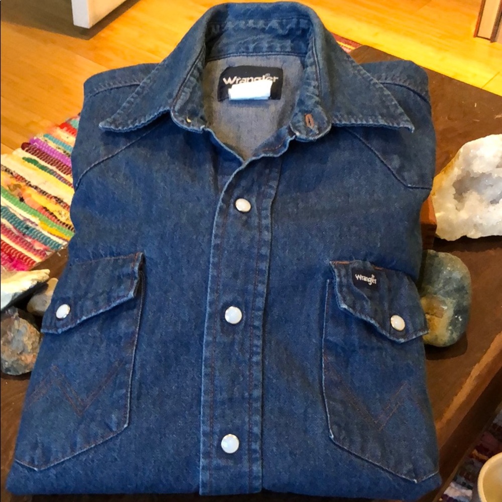Vintage Wrangler Denim Cowboy Shirt